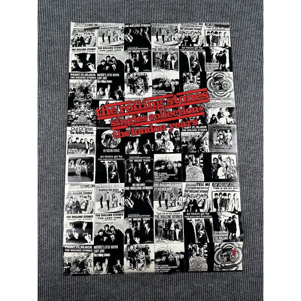 Vintage Rolling Stones Poster 1989 Singles Collection London Years 36x24 Rock